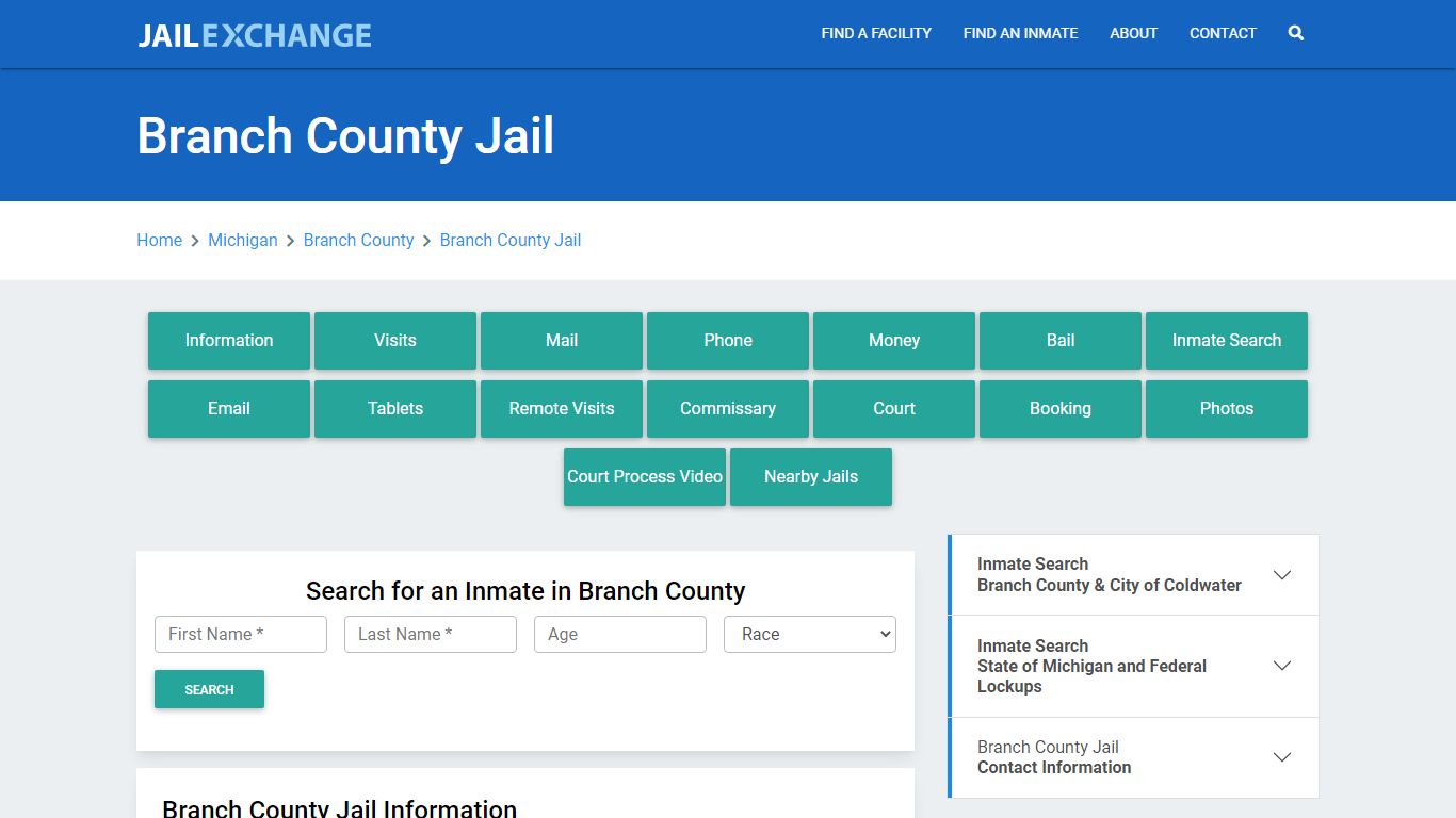 Branch County Jail Roster Lookup, MI, Inmate Search